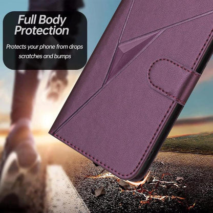 Triangle Pattern Buckle Clasp Leather Phone Case, For OnePlus 13T, For OnePlus Ace 5 / 13R Global, For OnePlus Nord 4