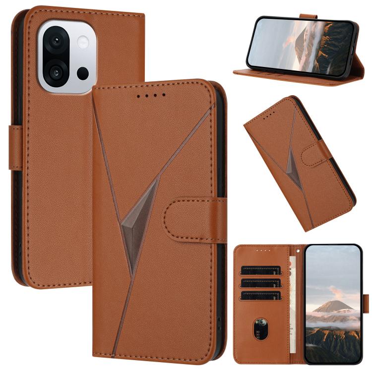 Triangle Pattern Buckle Clasp Leather Phone Case, For OnePlus 13T, For OnePlus Ace 5 / 13R Global, For OnePlus Nord 4