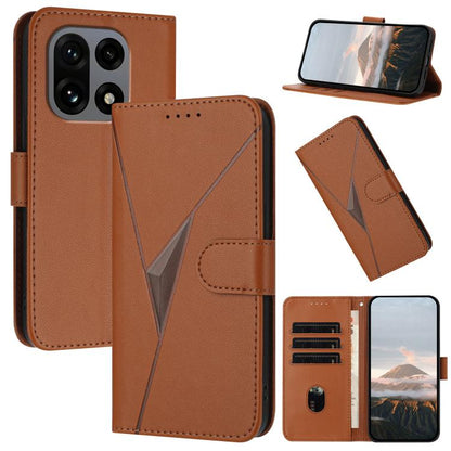 Triangle Pattern Buckle Clasp Leather Phone Case, For OnePlus Turbo 6 / Turbo 6V, For OnePlus Ace 6, For OnePlus 15