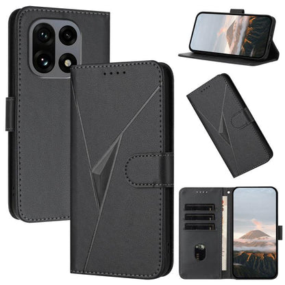 Triangle Pattern Buckle Clasp Leather Phone Case, For OnePlus Turbo 6 / Turbo 6V, For OnePlus Ace 6, For OnePlus 15