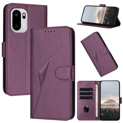 Triangle Pattern Buckle Clasp Leather Phone Case, For OnePlus Turbo 6 / Turbo 6V, For OnePlus Ace 6, For OnePlus 15