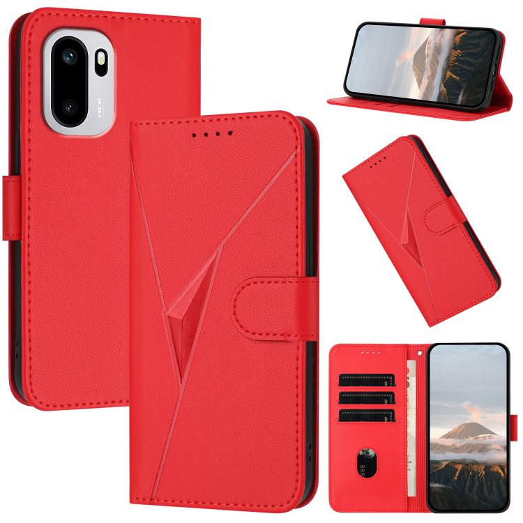 Triangle Pattern Buckle Clasp Leather Phone Case, For OnePlus Turbo 6 / Turbo 6V, For OnePlus Ace 6, For OnePlus 15