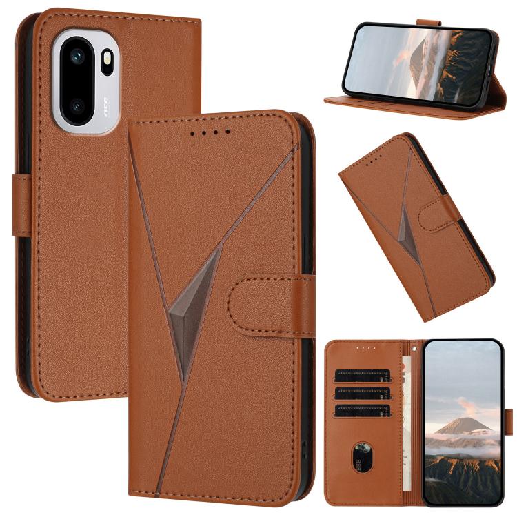 Triangle Pattern Buckle Clasp Leather Phone Case, For OnePlus Turbo 6 / Turbo 6V, For OnePlus Ace 6, For OnePlus 15