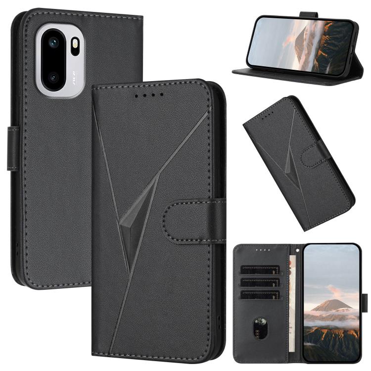 Triangle Pattern Buckle Clasp Leather Phone Case, For OnePlus Turbo 6 / Turbo 6V, For OnePlus Ace 6, For OnePlus 15