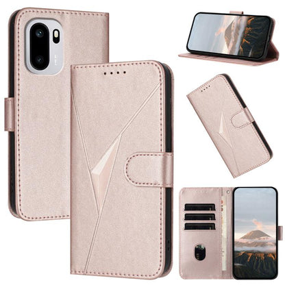 Triangle Pattern Buckle Clasp Leather Phone Case, For OnePlus Turbo 6 / Turbo 6V, For OnePlus Ace 6, For OnePlus 15