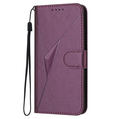 Triangle Pattern Buckle Clasp Leather Phone Case, For OnePlus Turbo 6 / Turbo 6V, For OnePlus Ace 6, For OnePlus 15