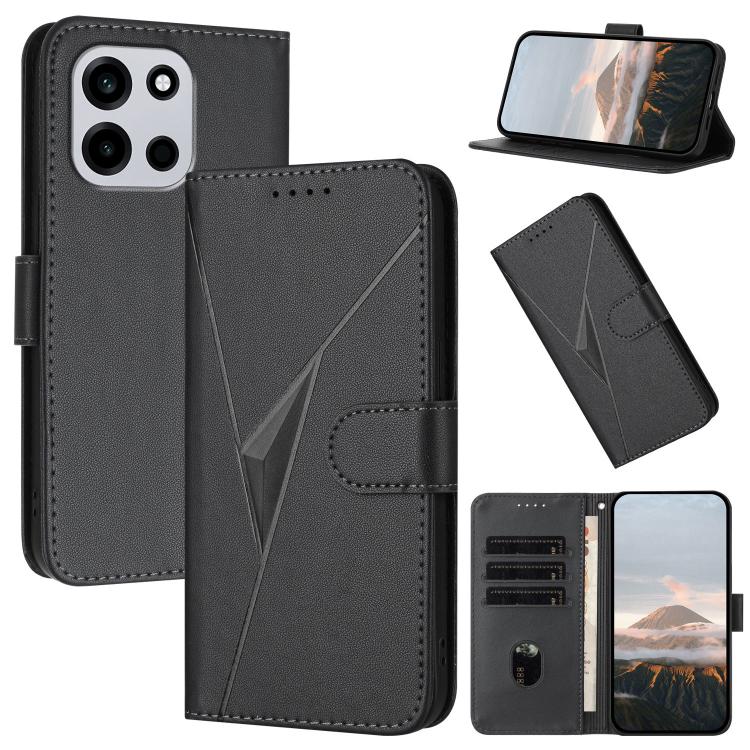 Triangle Pattern Buckle Clasp Leather Phone Case, For OnePlus Turbo 6 / Turbo 6V, For OnePlus Ace 6, For OnePlus 15