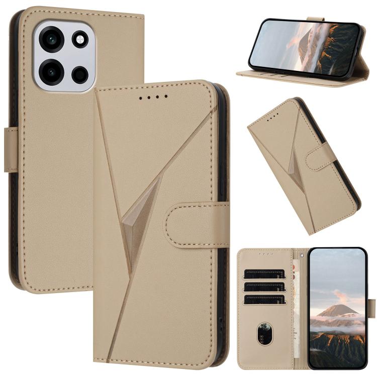 Triangle Pattern Buckle Clasp Leather Phone Case, For OnePlus Turbo 6 / Turbo 6V, For OnePlus Ace 6, For OnePlus 15