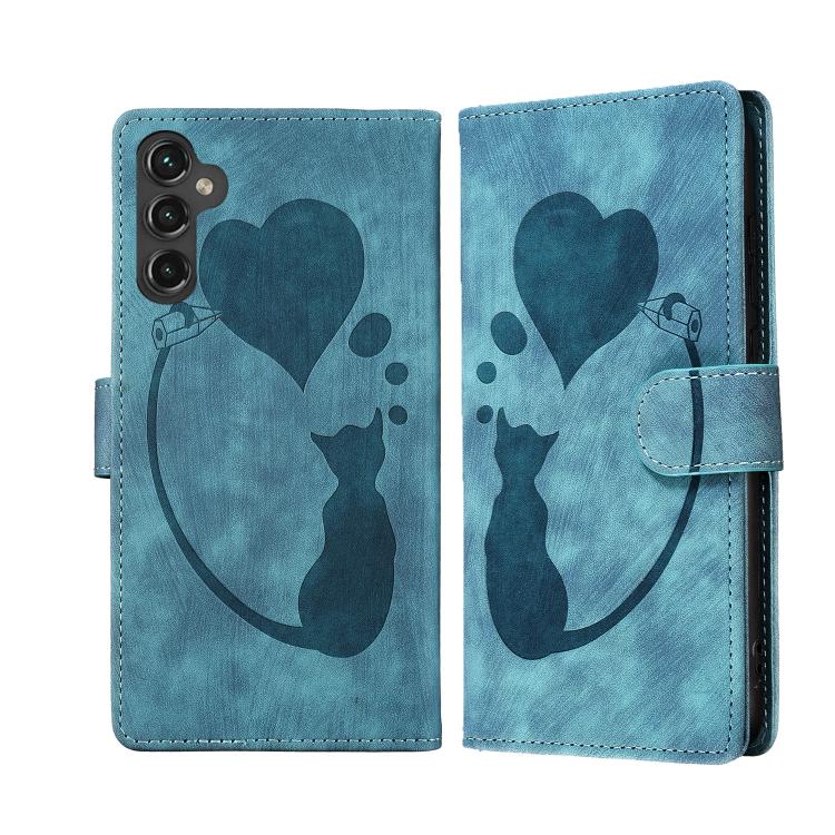 Pen Heart Cat Embossed Leather Phone Case, For Samsung Galaxy S25 FE 5G, For Samsung Galaxy S25 5G, For Samsung Galaxy S25+ 5G, For Samsung Galaxy S25 Ultra 5G