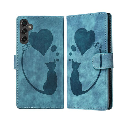 Pen Heart Cat Embossed Leather Phone Case, For Samsung Galaxy S25 FE 5G, For Samsung Galaxy S25 5G, For Samsung Galaxy S25+ 5G, For Samsung Galaxy S25 Ultra 5G