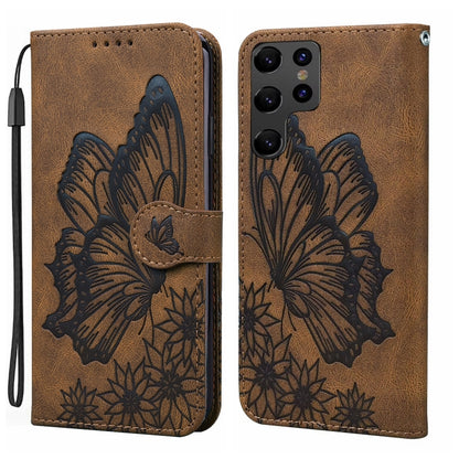 Retro Skin Feel Butterflies Embossing Horizontal Flip Leather Phone Case, For Samsung Galaxy S25 5G, For Samsung Galaxy S25+ 5G, For Samsung Galaxy S25 Ultra 5G