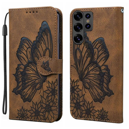 Retro Skin Feel Butterflies Embossing Horizontal Flip Leather Phone Case, For Galaxy S26 FE 5G, For Samsung Galaxy S26+ 5G, For Samsung Galaxy S26 Ultra 5G, For Samsung Galaxy S26 5G