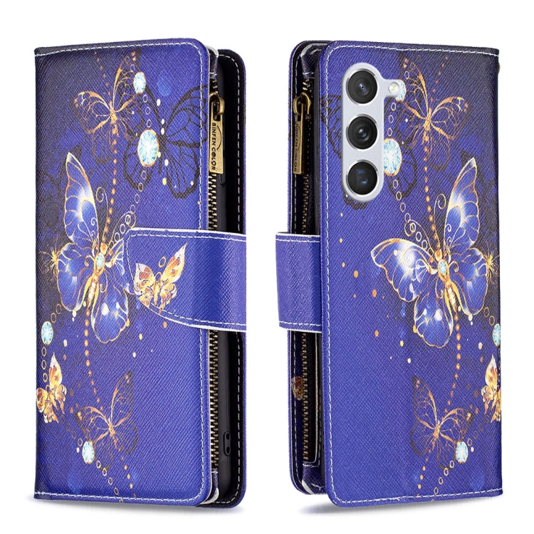 Colored Drawing Pattern Zipper Leather Phone Case, For Samsung Galaxy S25 5G, For Samsung Galaxy S25+ 5G