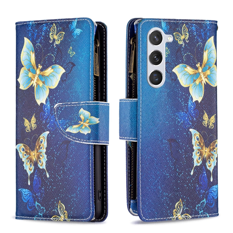 Colored Drawing Pattern Zipper Leather Phone Case, For Samsung Galaxy S25 5G, For Samsung Galaxy S25+ 5G