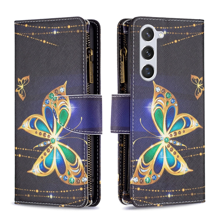 Colored Drawing Pattern Zipper Leather Phone Case, For Samsung Galaxy S25 5G, For Samsung Galaxy S25+ 5G