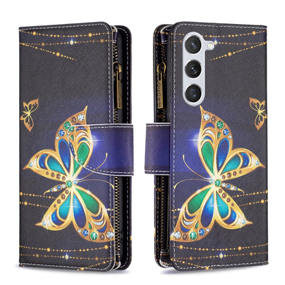 Colored Drawing Pattern Zipper Leather Phone Case, For Samsung Galaxy S25 5G, For Samsung Galaxy S25+ 5G