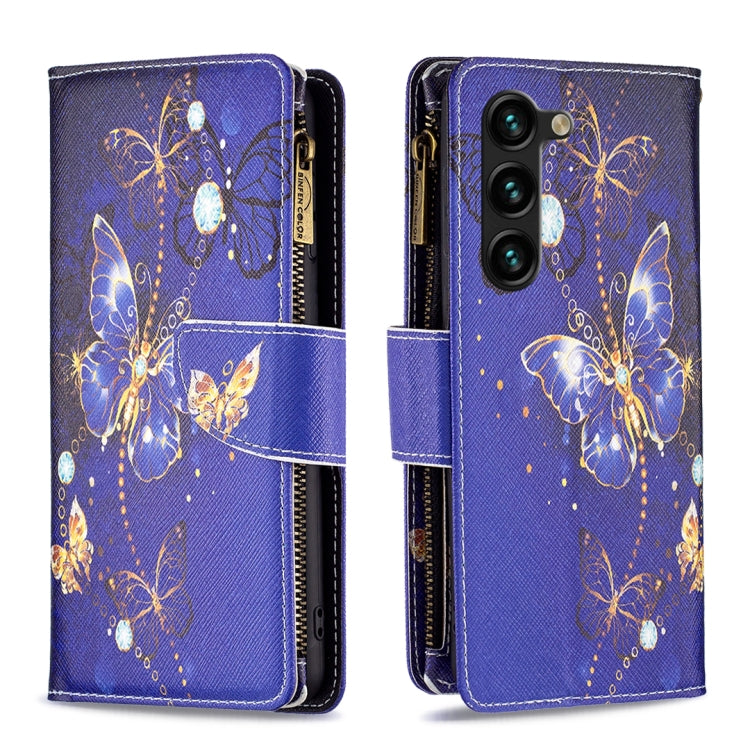 Colored Drawing Pattern Zipper Leather Phone Case, For Samsung Galaxy S25 5G, For Samsung Galaxy S25+ 5G
