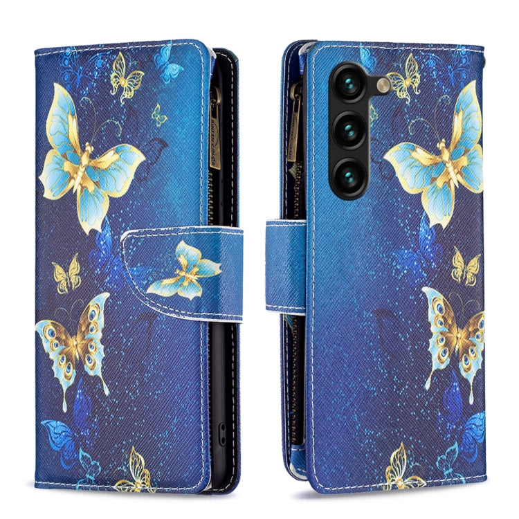 Colored Drawing Pattern Zipper Leather Phone Case, For Samsung Galaxy S25 5G, For Samsung Galaxy S25+ 5G