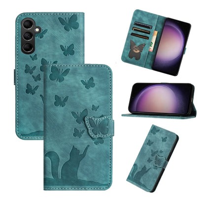 Butterfly Cat Embossing Flip Leather Phone Case, For Samsung Galaxy S25 FE 5G, For Samsung Galaxy S25 5G, For Samsung Galaxy S25+ 5G, For Samsung Galaxy S25 Ultra 5G