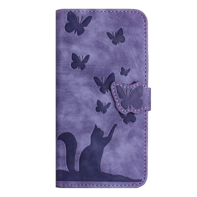 Butterfly Cat Embossing Flip Leather Phone Case, For Samsung Galaxy S25 Ultra 5G
