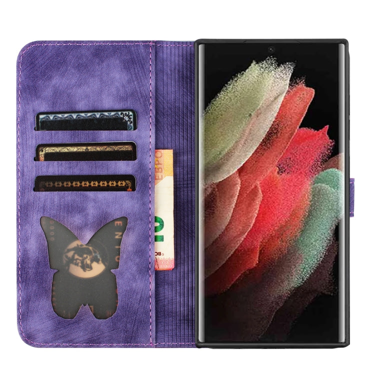 Butterfly Cat Embossing Flip Leather Phone Case, For Samsung Galaxy S25 Ultra 5G