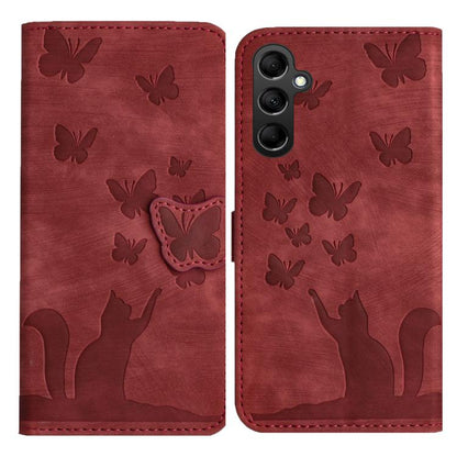 Butterfly Cat Embossing Flip Leather Phone Case, For Samsung Galaxy S25 FE 5G, For Samsung Galaxy S25 5G, For Samsung Galaxy S25+ 5G, For Samsung Galaxy S25 Ultra 5G