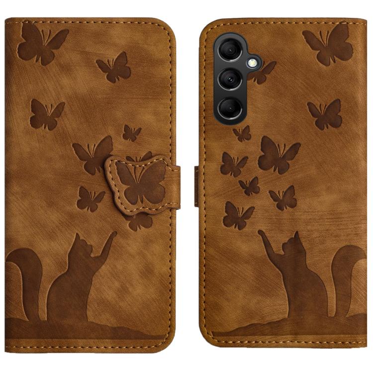 Butterfly Cat Embossing Flip Leather Phone Case, For Samsung Galaxy S25 FE 5G, For Samsung Galaxy S25 5G, For Samsung Galaxy S25+ 5G, For Samsung Galaxy S25 Ultra 5G