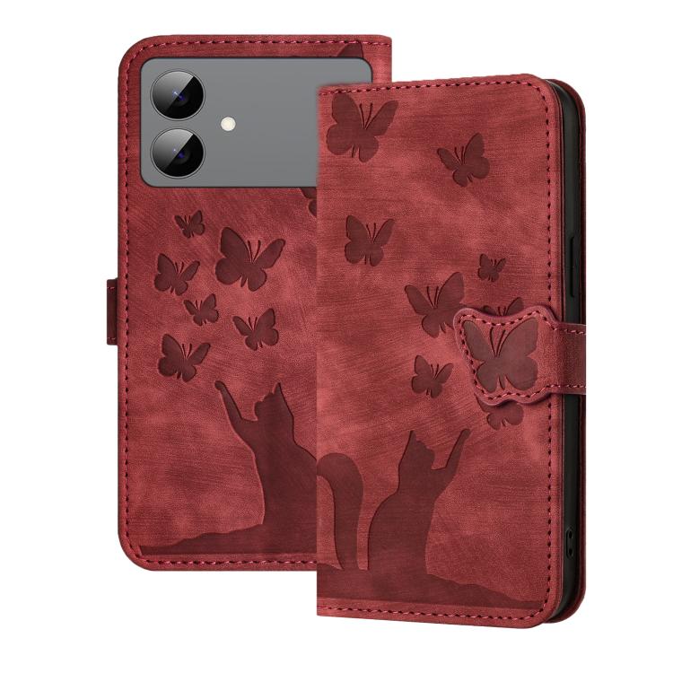 Butterfly Cat Embossing Flip Leather Phone Case, For Galaxy S26 FE 5G, For Samsung Galaxy S26+ 5G, For Samsung Galaxy S26 Edge 5G, For Samsung Galaxy S26 Ultra 5G