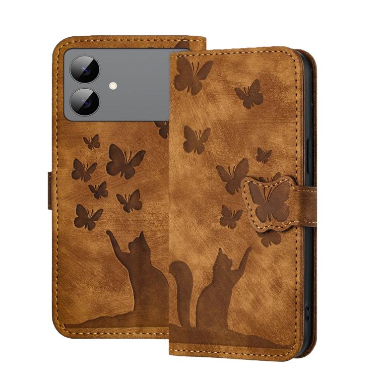 Butterfly Cat Embossing Flip Leather Phone Case, For Galaxy S26 FE 5G, For Samsung Galaxy S26+ 5G, For Samsung Galaxy S26 Edge 5G, For Samsung Galaxy S26 Ultra 5G
