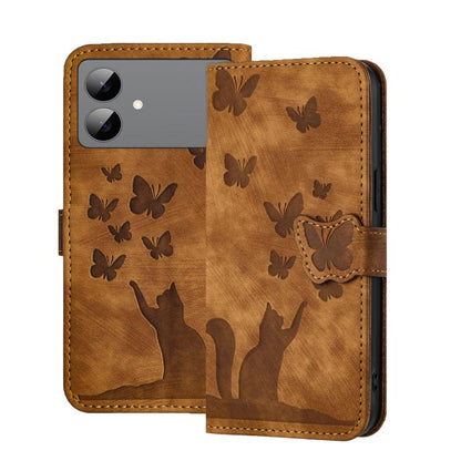 Butterfly Cat Embossing Flip Leather Phone Case, For Galaxy S26 FE 5G, For Samsung Galaxy S26+ 5G, For Samsung Galaxy S26 Edge 5G, For Samsung Galaxy S26 Ultra 5G
