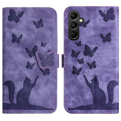 Butterfly Cat Embossing Flip Leather Phone Case, For Galaxy S26 FE 5G, For Samsung Galaxy S26+ 5G, For Samsung Galaxy S26 Edge 5G, For Samsung Galaxy S26 Ultra 5G