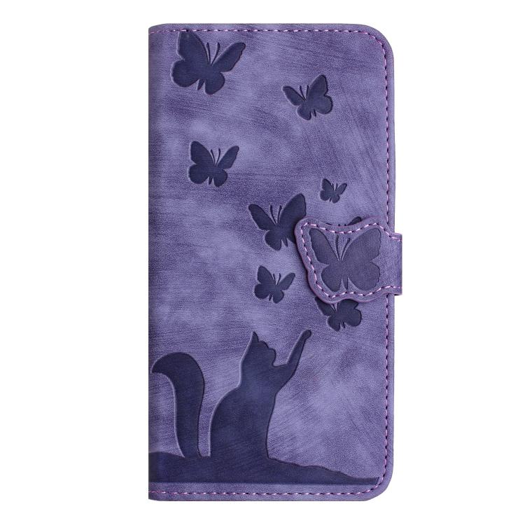 Butterfly Cat Embossing Flip Leather Phone Case, For Galaxy S26 FE 5G, For Samsung Galaxy S26+ 5G, For Samsung Galaxy S26 Edge 5G, For Samsung Galaxy S26 Ultra 5G