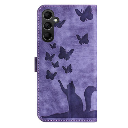 Butterfly Cat Embossing Flip Leather Phone Case, For Galaxy S26 FE 5G, For Samsung Galaxy S26+ 5G, For Samsung Galaxy S26 Edge 5G, For Samsung Galaxy S26 Ultra 5G