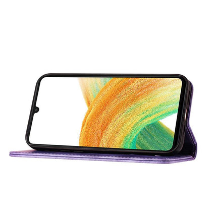 Butterfly Cat Embossing Flip Leather Phone Case, For Galaxy S26 FE 5G, For Samsung Galaxy S26+ 5G, For Samsung Galaxy S26 Edge 5G, For Samsung Galaxy S26 Ultra 5G