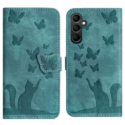 Butterfly Cat Embossing Flip Leather Phone Case, For Galaxy S26 FE 5G, For Samsung Galaxy S26+ 5G, For Samsung Galaxy S26 Edge 5G, For Samsung Galaxy S26 Ultra 5G