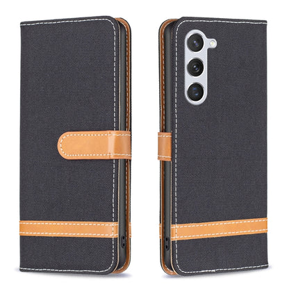 Color Block Denim Texture Leather Phone Case, For Samsung Galaxy S25 5G, For Samsung Galaxy S25+ 5G