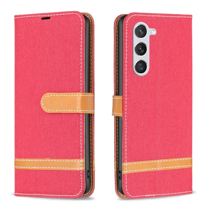 Color Block Denim Texture Leather Phone Case, For Samsung Galaxy S25 5G, For Samsung Galaxy S25+ 5G