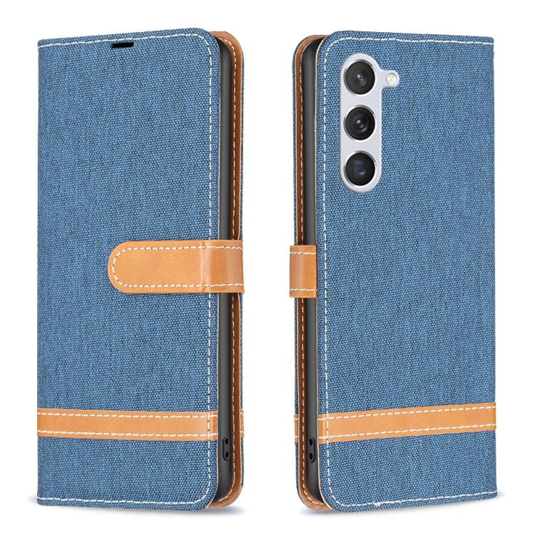 Color Block Denim Texture Leather Phone Case, For Samsung Galaxy S25 5G, For Samsung Galaxy S25+ 5G