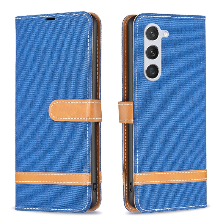 Color Block Denim Texture Leather Phone Case, For Samsung Galaxy S25 5G, For Samsung Galaxy S25+ 5G