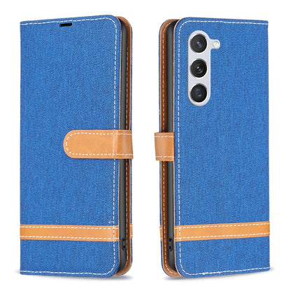 Color Block Denim Texture Leather Phone Case, For Samsung Galaxy S25 5G, For Samsung Galaxy S25+ 5G