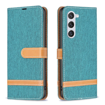 Color Block Denim Texture Leather Phone Case, For Samsung Galaxy S25 5G, For Samsung Galaxy S25+ 5G