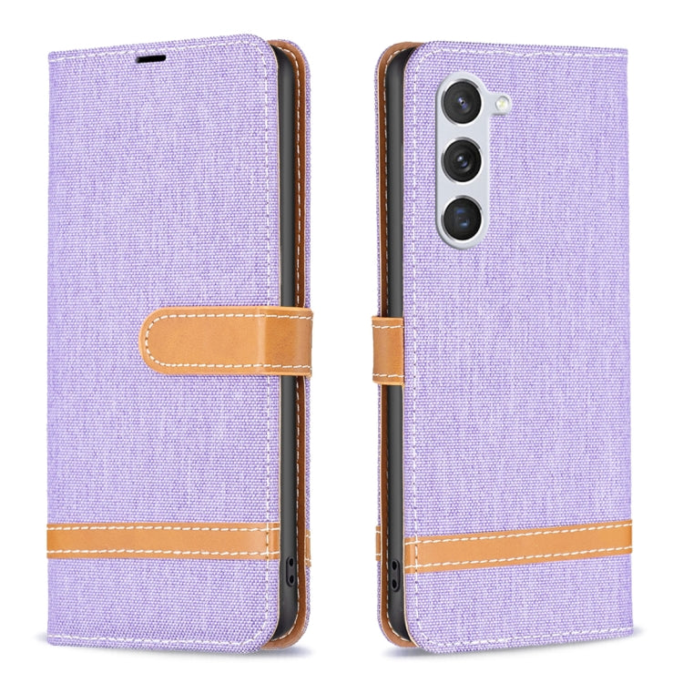 Color Block Denim Texture Leather Phone Case, For Samsung Galaxy S25 5G, For Samsung Galaxy S25+ 5G