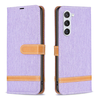 Color Block Denim Texture Leather Phone Case, For Samsung Galaxy S25 5G, For Samsung Galaxy S25+ 5G