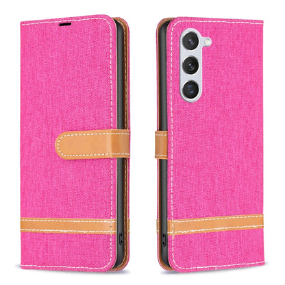 Color Block Denim Texture Leather Phone Case, For Samsung Galaxy S25 5G, For Samsung Galaxy S25+ 5G