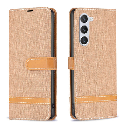 Color Block Denim Texture Leather Phone Case, For Samsung Galaxy S25 5G, For Samsung Galaxy S25+ 5G