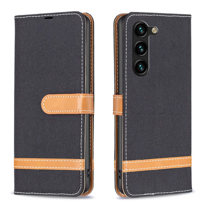 Color Block Denim Texture Leather Phone Case, For Samsung Galaxy S25 5G, For Samsung Galaxy S25+ 5G