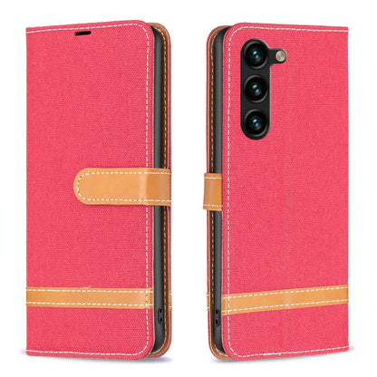 Color Block Denim Texture Leather Phone Case, For Samsung Galaxy S25 5G, For Samsung Galaxy S25+ 5G