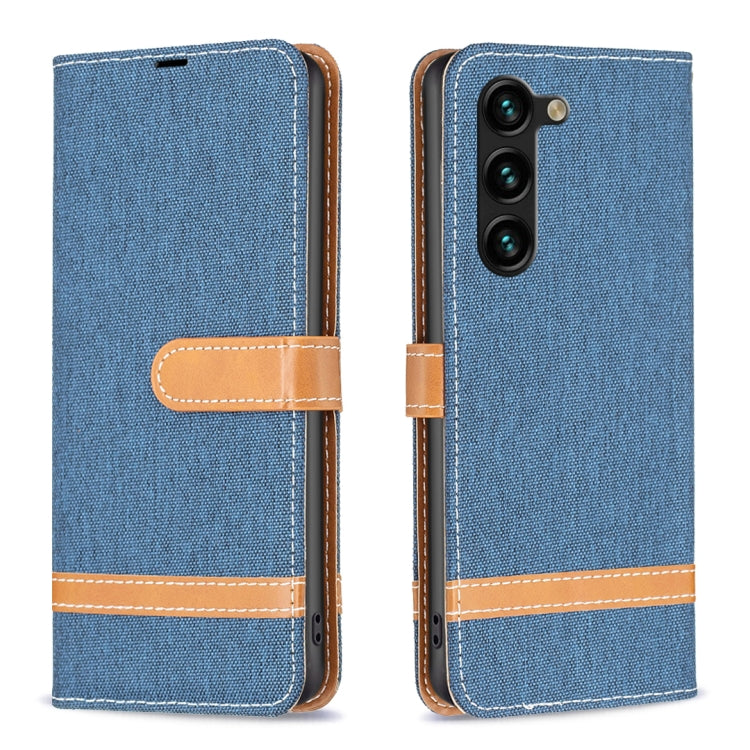 Color Block Denim Texture Leather Phone Case, For Samsung Galaxy S25 5G, For Samsung Galaxy S25+ 5G
