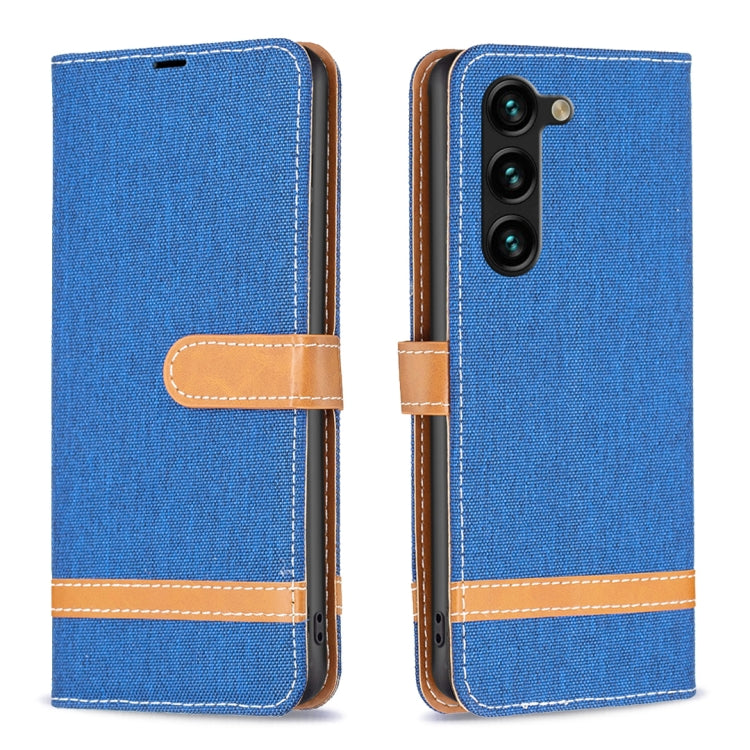Color Block Denim Texture Leather Phone Case, For Samsung Galaxy S25 5G, For Samsung Galaxy S25+ 5G