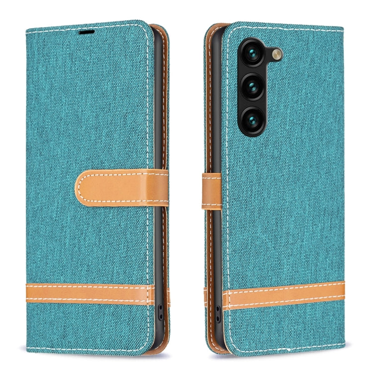 Color Block Denim Texture Leather Phone Case, For Samsung Galaxy S25 5G, For Samsung Galaxy S25+ 5G